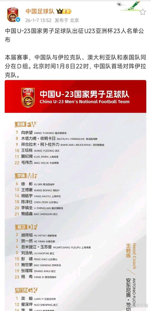 U23国足扳回一城!向余望门前包抄推射入网,鲍世蒙倒三角助攻