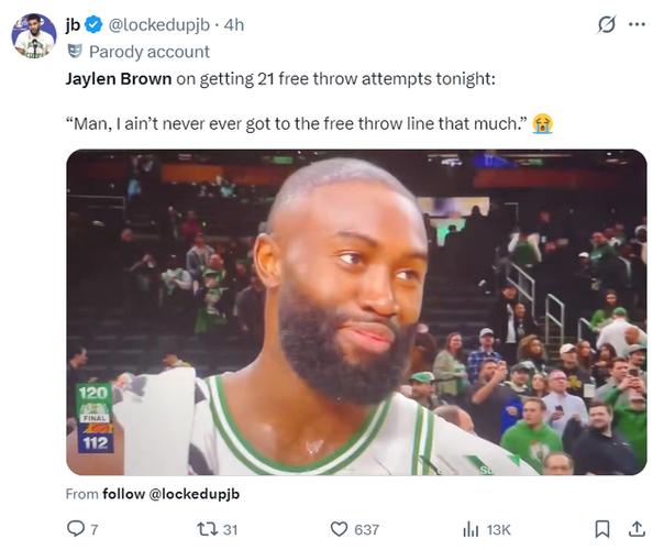 SGA：布朗两场打我们28罚伟大球员都会获得罚球这是比赛一部分